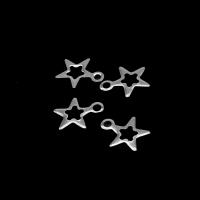 Stainless Steel Star Pendant, silver color plated Approx 
