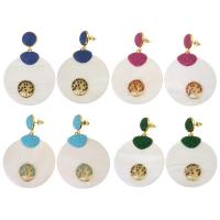 Zinc Alloy Rhinestone Drop Earring, Shell, with Rhinestone Clay Pave & Zinc Alloy, for woman 57mm 