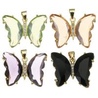 Crystal Brass Pendants, Butterfly, fashion jewelry & for woman Approx 3.5mm 