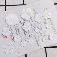 White Lip Shell Hair Accessories DIY Findings, Carved 
