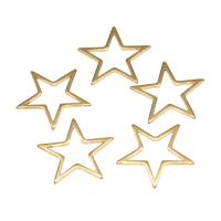 Stainless Steel Linking Ring, Star, gold color plated 