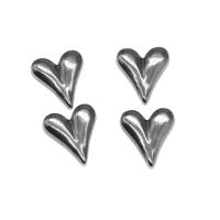 Stainless Steel Jewelry Cabochon, Heart, silver color plated 