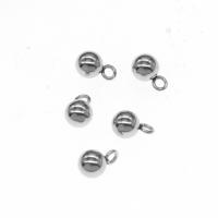 Stainless Steel Jewelry Charm, Round, silver color plated Approx 