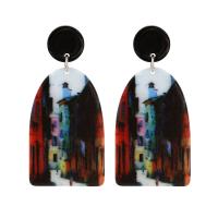 Acrylic Dangle Earring, Zinc Alloy, with Acetate, fashion jewelry & for woman 
