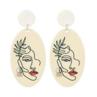 Acrylic Dangle Earring, Zinc Alloy, fashion jewelry & for woman 