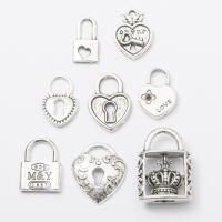 Zinc Alloy Lock Pendants, plated, fashion jewelry & DIY 
