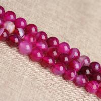 Natural Lace Agate Beads, Round, polished, DIY fuchsia 