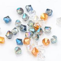 Abalorios de Cristal con Forma de Bicono, chapado, Joyería & Bricolaje, multicolor, 6mm, aproximado 100PC/Sarta, Vendido por Sarta