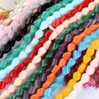 Twist Crystal Beads, plated, fashion jewelry & DIY & faceted, multi-colored, 6*7mm 