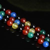 Natürliche Regenbogen Achat Perlen, rund, poliert, DIY & verschiedene Größen vorhanden, farbenfroh, verkauft von Strang