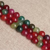 Gemischte Achat Perlen, Turmalin Farbe Achat, rund, poliert, DIY & verschiedene Größen vorhanden, farbenfroh, verkauft von Strang
