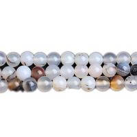 Perles en pierre d'agate mousse naturelle, Rond, poli, DIY & normes différentes pour le choix, blanc, Vendu par brin