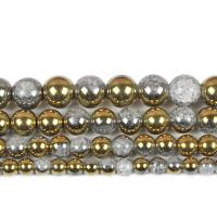 Round Crystal Beads, gold color plated, DIY Crystal Bronze Shade 