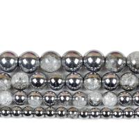 Round Crystal Beads, silver color plated, DIY Crystal 