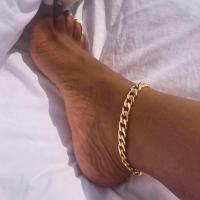 Titanium Steel Anklet, plated, twist oval chain & for woman Approx 6 Inch 