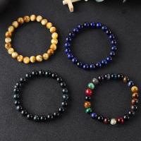 Bracelets en pierres oeil de tigre, Placage, bijoux de mode & normes différentes pour le choix, plus de couleurs à choisir, 170mm, Vendu par brin