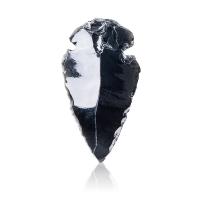 Black Obsidian Pendants, arrowhead, plated, DIY & no hole, black, 30-50mm 