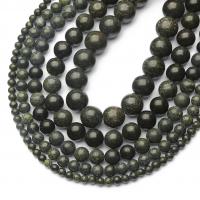 Perles en serpentine russe, Rond, poli, DIY & normes différentes pour le choix, vert, Vendu par brin