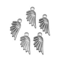 Stainless Steel Wing Shape Pendant, silver color plated Approx 