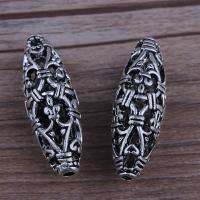 Zinc Alloy Hollow Beads, plated, fashion jewelry, silver color, 35mm*12mm 