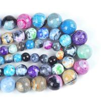 Natürliche Feuerachat Perlen, rund, poliert, DIY & verschiedene Größen vorhanden, farbenfroh, verkauft von Strang