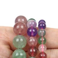 Сочетание цвета кварц бусы, Полудрагоценный камень, Круглая, полированный, DIY & разный размер для выбора, разноцветный, продается Strand