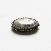 Rhinestone Agate Beads, with Rhinestone, plated, DIY 