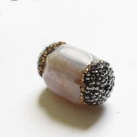 Rhinestone Agate Beads, with Rhinestone, DIY 