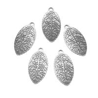 Stainless Steel Leaf Pendant, silver color plated Approx 