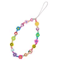 Polymer Clay Mobile Phone Lanyard, with Glass Beads & Acrylic, DIY, multi-colored .023 Inch 