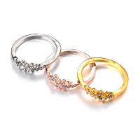 Rhinestone Zinc Alloy Finger Ring, plated & for woman & with rhinestone 