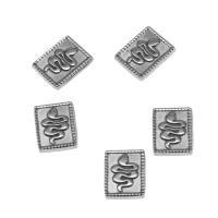 Stainless Steel Jewelry Cabochon, Square, silver color plated Approx 