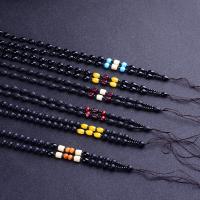 Мода свитер цепи ожерелье, Обсидиан, с Полудрагоценный камень, Много цветов для выбора, 6mm, длина:Приблизительно 24.4 дюймовый, продается Strand