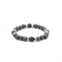 Hematite Bracelets, with Crystal, fashion jewelry & elastic & Unisex, multi-colored, 190mm Approx 7.5 Inch 
