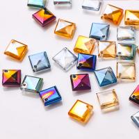 Rhombus Crystal Beads, Glass,  Square, plated, DIY 8mm 