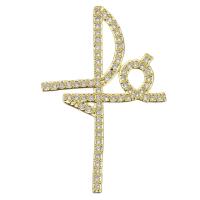 Cubic Zirconia Micro Pave Brass Pendant, fashion jewelry & micro pave cubic zirconia & for woman, gold Approx 2.5mm 