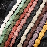 Perles de lave multicolor, lave volcanique, poisson, DIY, couleurs mélangées, 27mm, Vendu par brin