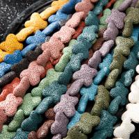 Perles de lave multicolor, lave volcanique, DIY, couleurs mélangées, 24mm, Vendu par brin