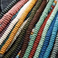 Perles de lave multicolor, lave volcanique, Plat rond, DIY, couleurs mélangées, 30mm, Vendu par brin