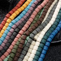 Perles de lave multicolor, lave volcanique, pilier, DIY, couleurs mélangées, 10mm, Vendu par brin