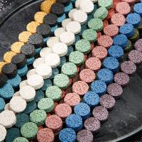 Многоцветная лава, Плоская круглая форма, DIY, разноцветный, 15mm, продается Strand