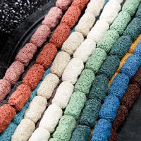 Perles de lave multicolor, lave volcanique, pilier, DIY, couleurs mélangées, 21mm, Vendu par brin