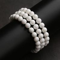 Natural White Shell Bracelet, Round, polished 