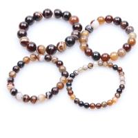 Agate Bracelets, Coffee Agate, Round, polished, durable & for woman 