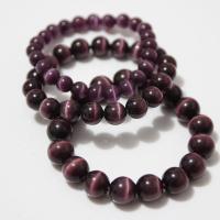 Cats Eye Bracelets, Round, polished, durable & for woman, purple 