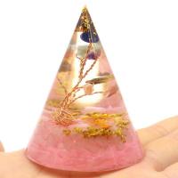 Resin Pyramid Decoration, with Quartz, irregular, for home and office 