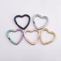 Clés anneau en acier inoxydable , coeur, Placage, DIY, plus de couleurs à choisir Vendu par sac