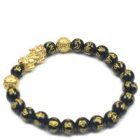 Black Agate Bracelets, with Zinc Alloy, plated, fashion jewelry & Unisex, black Approx 7.5 Inch 