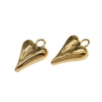 Stainless Steel Heart Pendants, gold color plated 
