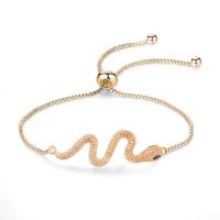 Cubic Zirconia Zinc Alloy Bracelet, fashion jewelry & micro pave cubic zirconia & for woman, gold 